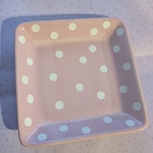 Pampered Chef Pink Polka Dot Plate